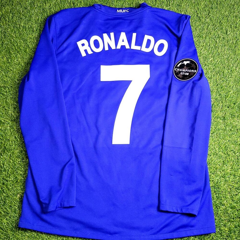 Cristiano Ronaldo Manchester United 2008 2009 Away Long Sleeve Soccer Jersey M